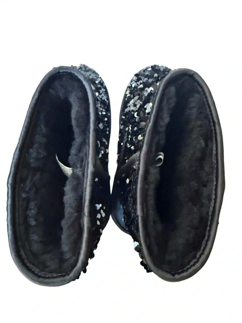 UGG Classic Short Chunky Black Sequin Boots-NWOT Size 4